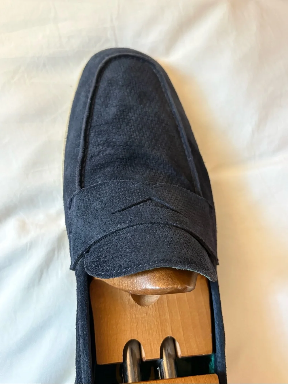 MSRP $400+ Fratelli Rossetti Navy Suede Penny Loafers (fits Men’s US 12) *Read